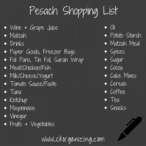 Pesach Shopping List